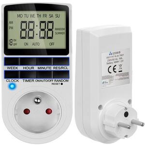 Дигитален седмичен таймер за контакт, електронен програматор, 230V