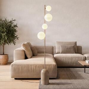 EMIBIG LIGHTING Стелажна лампа Etno LP4, бежова, стъкло/стомана, височина 140 cm, G9, Бежов, Дневна/трапезария, Стъкло, Модерен