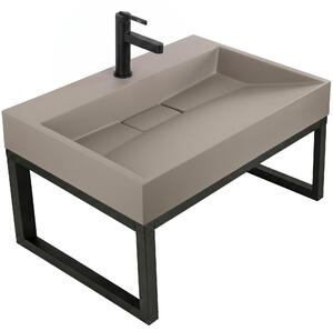 Мивка от конгломерат Rea GOYA TAUPE 70CM + стелаж