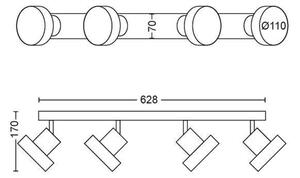 Philips 50604/30/P0 - LED Спот BUKKO 4xLED/4,3W/230V