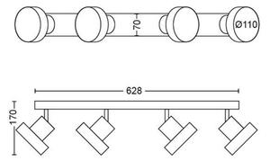 Philips 50604/31/P0 - LED Спот BUKKO 4xLED/4,3W/230V