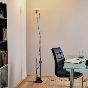FLOS Подова лампа Toio Limited Edition, черна, метал, 195 cm, Затъмняване, Черен, Дневна/трапезария, Метал, Дизайн