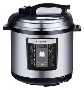Мултикукър под налягане Crown CPC-506BF, 1000W, 6 л, 11 програми, 95 kPa, Отложен старт, Таймер, LCD, Сребрист/черен