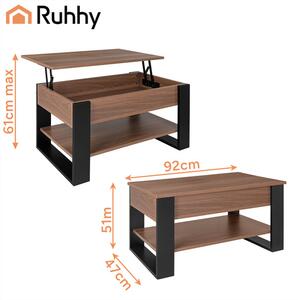 Холна маса Ruhhy 92 x 51 cm с повдигащ се плот, пространство за съхранение и рафт