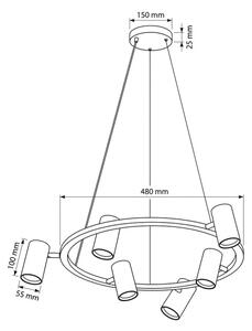 Brilagi - Полилей на кабел SELE 6xGU10/30W/230V бял