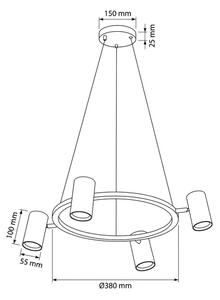 Brilagi - Полилей на кабел SELE 4xGU10/30W/230V бял