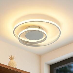 Lindby LED осветление за таван Emisua, бяло, CCT, с възможност димиране, Затъмняване, Бял, Дневна/трапезария, Алуминий, Модерен