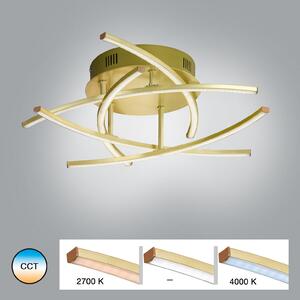 Светодиодна лампа за таван Cross Tunable White, 5 фл, месинг