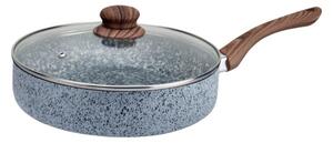 Тиган с капак Oliver Voltz Siena OV51319J22CD, 22 см, Дълбок, Мраморно покритие, Индукция, Сив