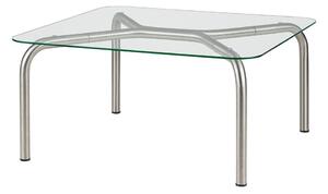 Масичка за кафе със стъклен плот в сребрист цвят 60x80 cm Uku – noo.ma