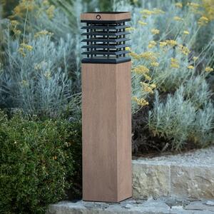 Les Jardins LED слънчева пътека Tekura, сива, дърво, 75 cm