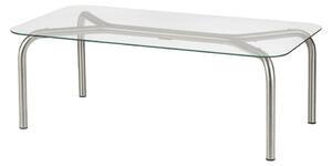 Масичка за кафе със стъклен плот в сребрист цвят 60x110 cm Uku – noo.ma