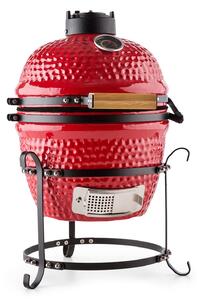 Klarstein PRINCE-SIZED KAMADO GRILL керамично барбекю фурна 11" опушване BBQ готвене на бавен огън червено