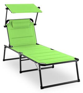Blumfeldt Amalfi Juicy Lime, зелен шезлонг, 70 х 37 х 200 cm, слънчева бленда