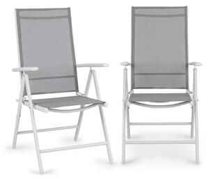 Blumfeldt Almeria Garden Chair, сгъващ се стол, комплект 2 броя, 56,5 x 107 x 68 cm, ComfortMesh, бял