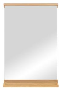 Стенно огледало с рафт масивно дърво 50x75 cm Lun – noo.ma