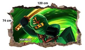 Красив детски стикер за стена Ninjago Warrior 120 x 74