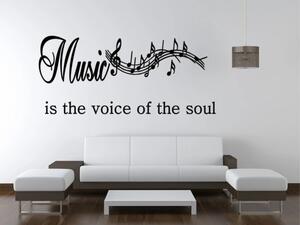 Стикер за стена с надпис MUSIC IS THE VOICE OF THE SOUL 60 x 120 cm