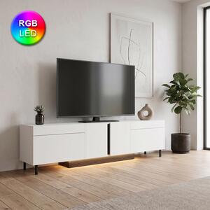 Arlen TopMebel меламинов ТВ шкаф с RGB LED в бял цвят 180x32x50cm