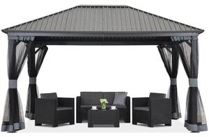 Метална беседка Sardinia Premium 3x6 Garden Point антрацит