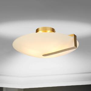 Searchlight Таванно осветление Sundial, златисто/опалово бяло, стомана, стъкло, E27, Затъмняване, Злато / месинг, Дневна/трапезария, Стъкло