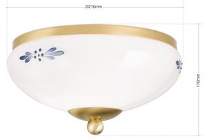 Orion - Плафон LANDHAUS 1xE27/60W/230V Ø 21 cm месинг/бяло/синьо