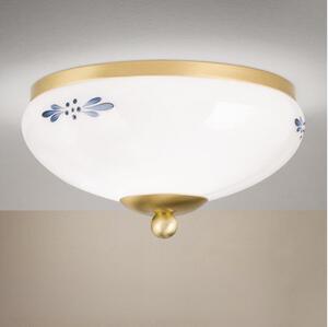 Orion - Плафон LANDHAUS 1xE27/60W/230V Ø 21 cm месинг/бяло/синьо