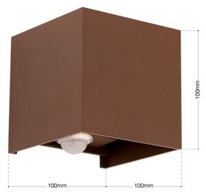 Orion- LED външно стенно осветително тяло със сензор CUBE-S LED/13W/230V IP54 кафяво