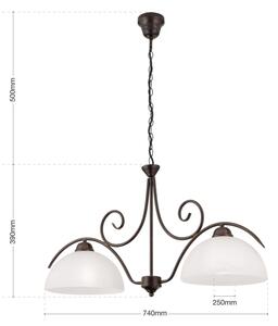 Orion - Полилей с верига RULA 2xE27/40W/230V бял/бронзов