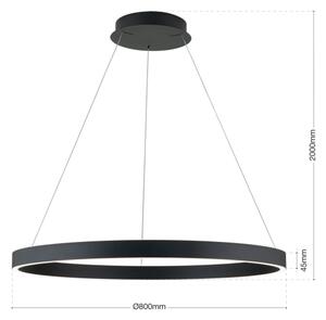 Orion- LED димируем полилей на кабел KOLK LED/80W/230V 2700/3000/4000K Ø 80 см черен