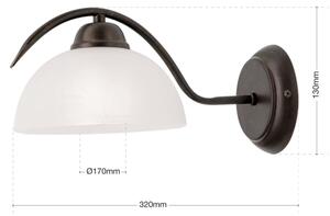 Orion - Аплик RULA 1xE27/40W/230V бял/бронзов