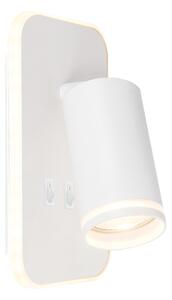 LED стенен насочващ аплик PIPE 1xGU10/10W/230V + LED/6W бял