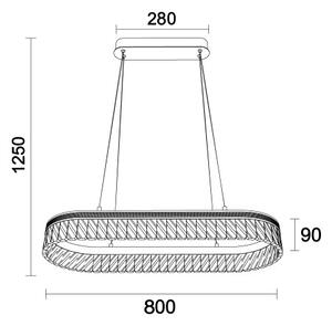 LED димиращ кристален полилей на кабел THALIA LED/50W/230V 3000-6000K + дистанционно управление