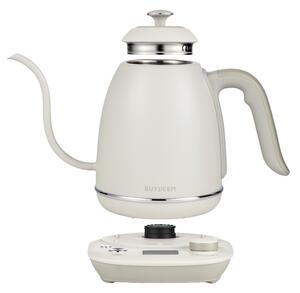 Електрическа кана Gooseneck BUYDEEM K821, 1000W, 0.8 л, Поддърждане на топло, NTC сензорна технология, LCD, Бял