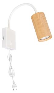 Brilagi - Гъвкав аплик SELE 1xGU10/30W/230V бял/дъбов декор
