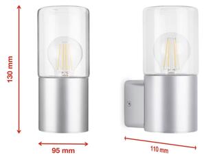 Briloner 320504TF - Екстериорен аплик 1xE27/12W/230V IP44 сребрист