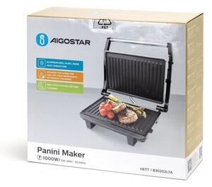 Aigostar - Електрически грил 1000W/230V черен/хром