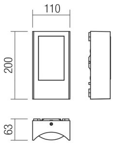 Redo 90484 - LED Екстериорен аплик WARP LED/8W/230V 3000K IP44 кафяв