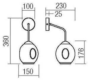 Redo 01-2617 - Аплик PIERCE 1xE27/42W/230V златист