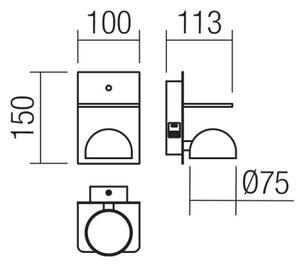 Redo 01-3491 - LED Стенен спот SEIBI LED/7W/230V USB CRI 90 черен