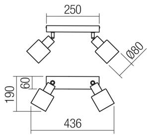 Redo 01-3985 - Спот ROTIS 2xE14/15W/230V