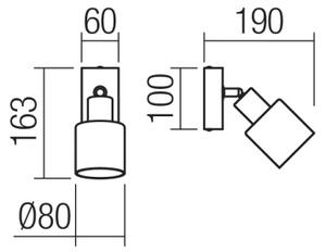 Redo 01-3984 - Спот аплик ROTIS 1xE14/15W/230V