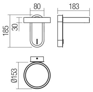 Redo 01-3764 - LED аплик KEEN LED/6W/230V CRI 90 черен