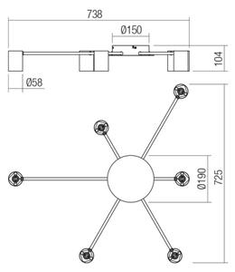 Redo 01-4052 - Спот NOA 6xGU10/10W/230V черен