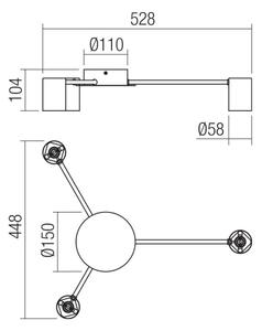 Redo 01-4050 - Спот NOA 3xGU10/10W/230V черен