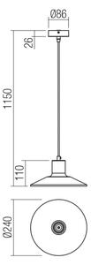 Redo 01-4054 - Пендел FRESNO 1xE27/42W/230V Ø 24 cm