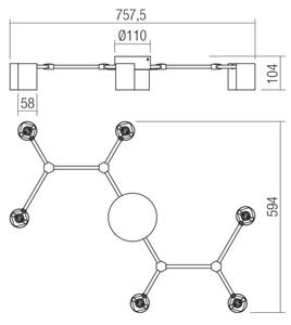 Redo 01-4048 - Спот WEBB 6xGU10/10W/230V черен