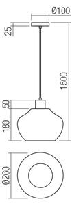 Redo 01-4046 - Пендел ATLANTIS 1xE27/42W/230V Ø 26 см черен