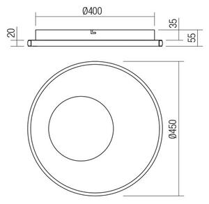 Redo 05-959-LED Димируем плафон SINTESI LED/45W/230V 3000-6000K + д.у