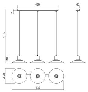 Redo 01-4056 - Пендел FRESNO 3xE27/42W/230V